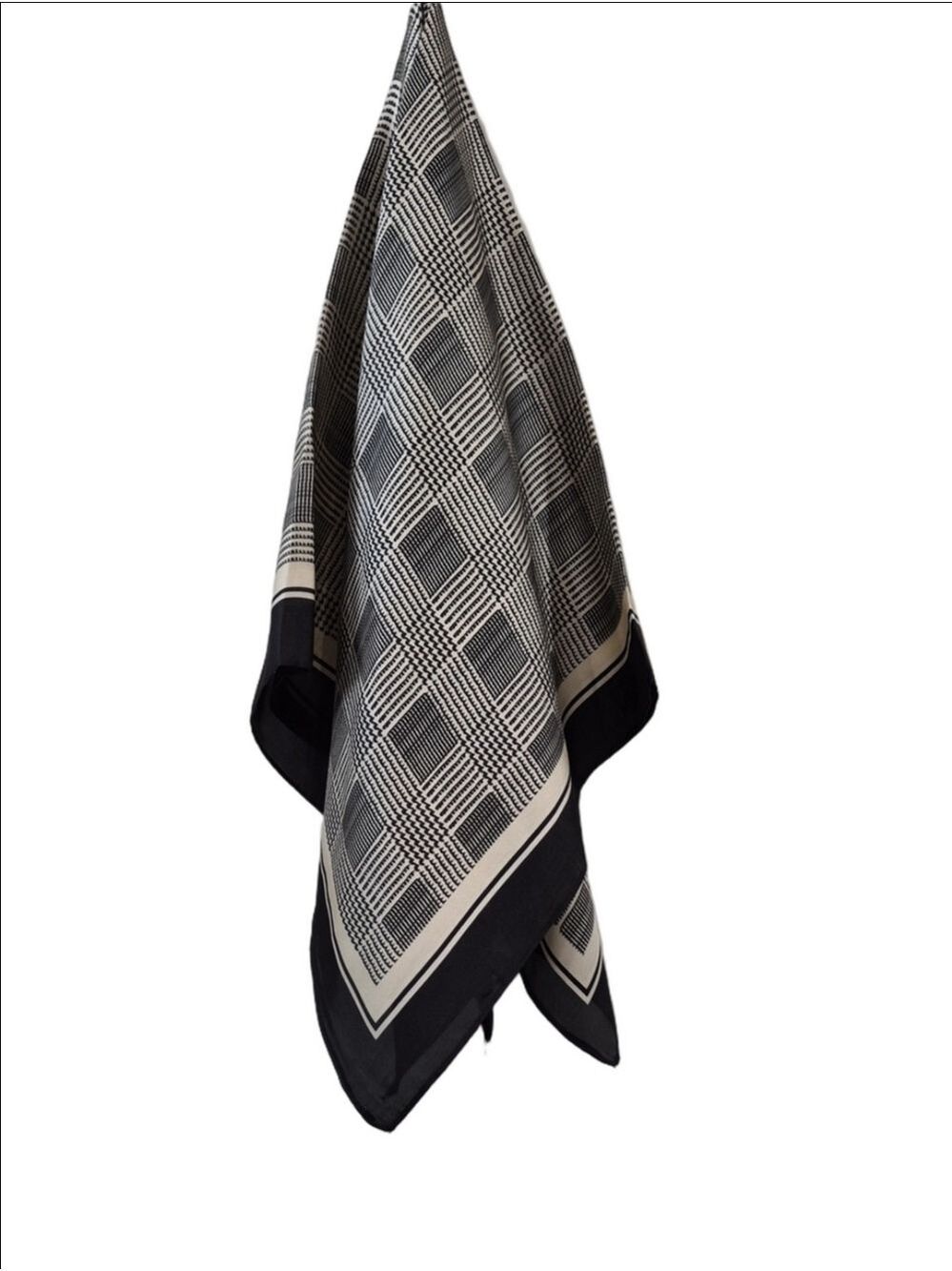 Black and White Houndstooth Scarf